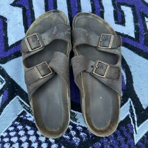 Size M11 - Vibram Sole Arizona Cork Sole Black Leather Sandals